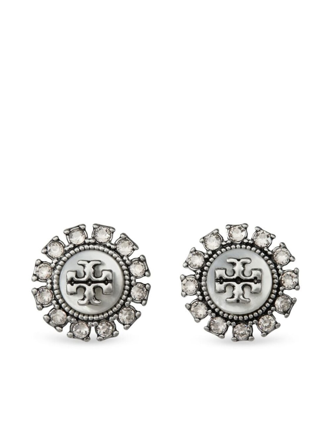 

Серьги Double-T с кристаллами Tory Burch, серебряный
