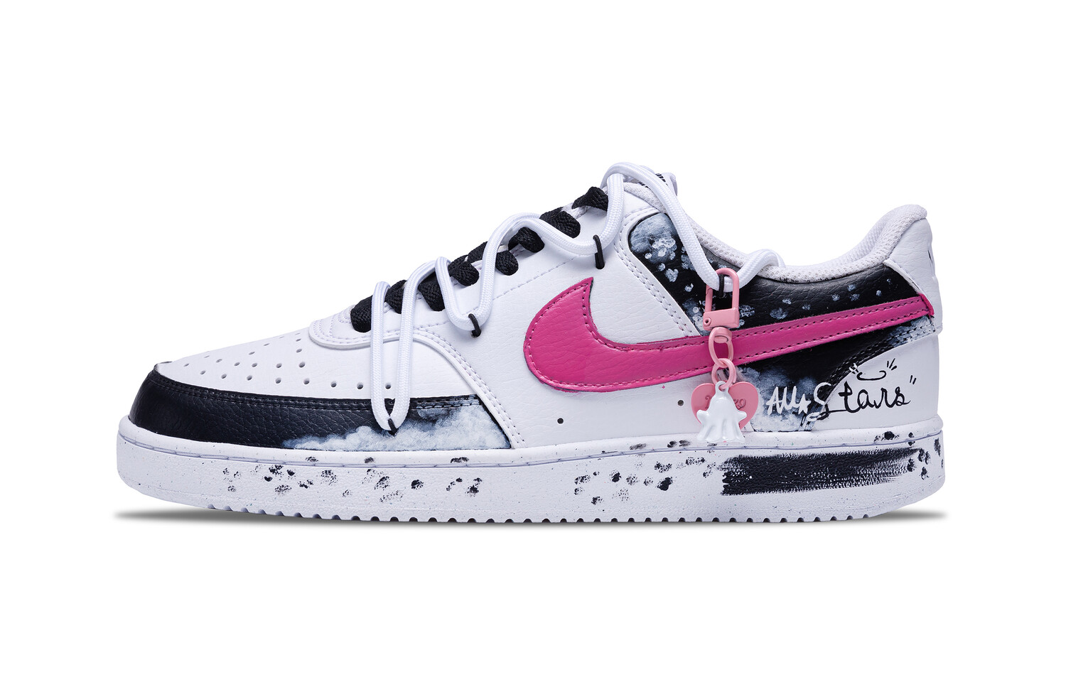 

Кроссовки Nike Court Vision 1 Skateboarding Shoes Women's Low-top White/pink/black, розовый