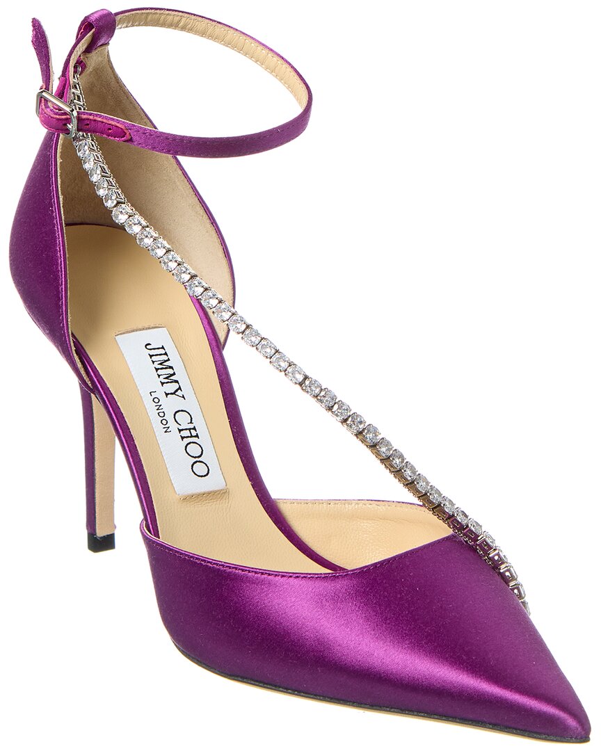 Сатиновые туфли Jimmy Choo Talika 85, розовый