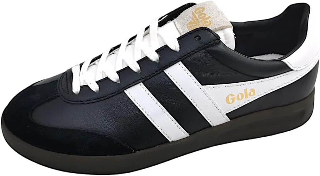 Мужские кожаные кроссовки Gola Cyclone, Black White Dark Gum — фото 3