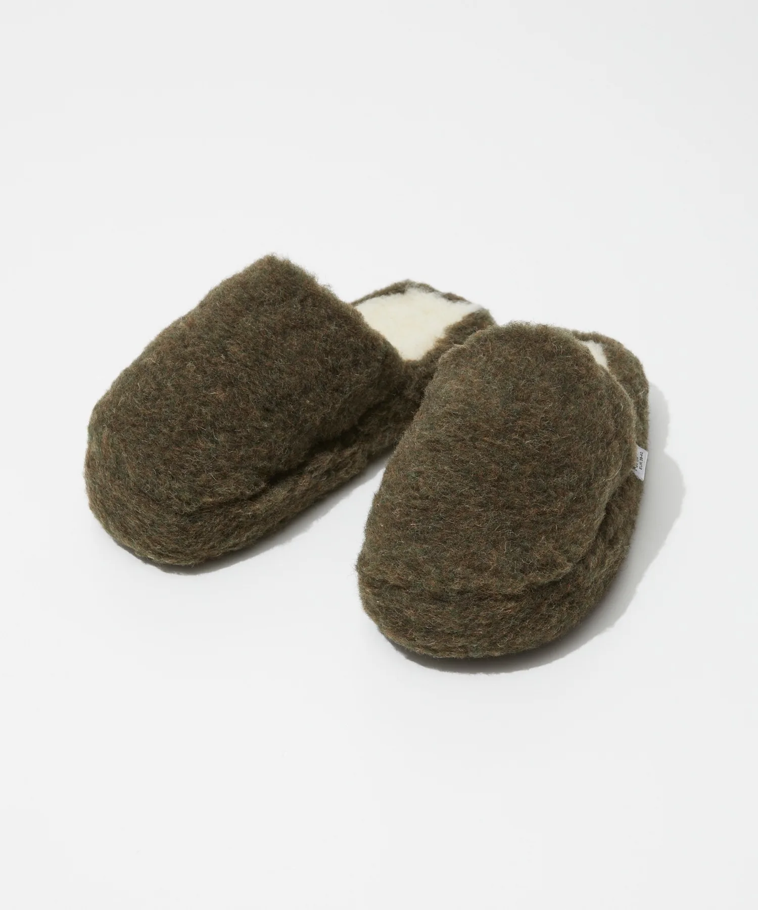 Универсальные тапочки из натуральной шерсти Cold Breaker BASIC SLIPPERS NO HEEL оливковые