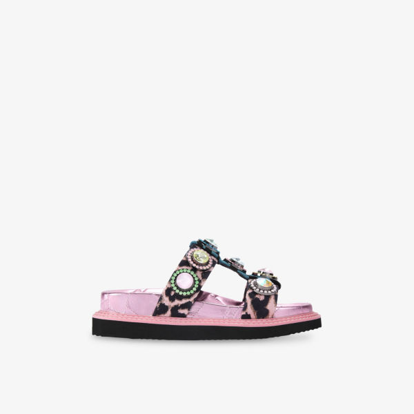 Сандалии Kurt Geiger London Орсон из замши с кристаллами, розовый