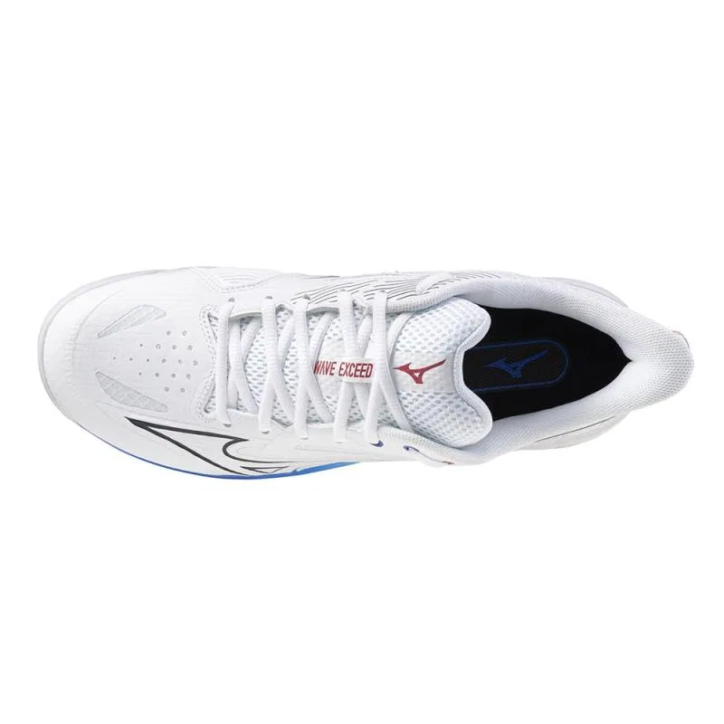 Кроссовки для тенниса «Wave Exceed 5 OC» от Mizuno, White X Navy — фото 4