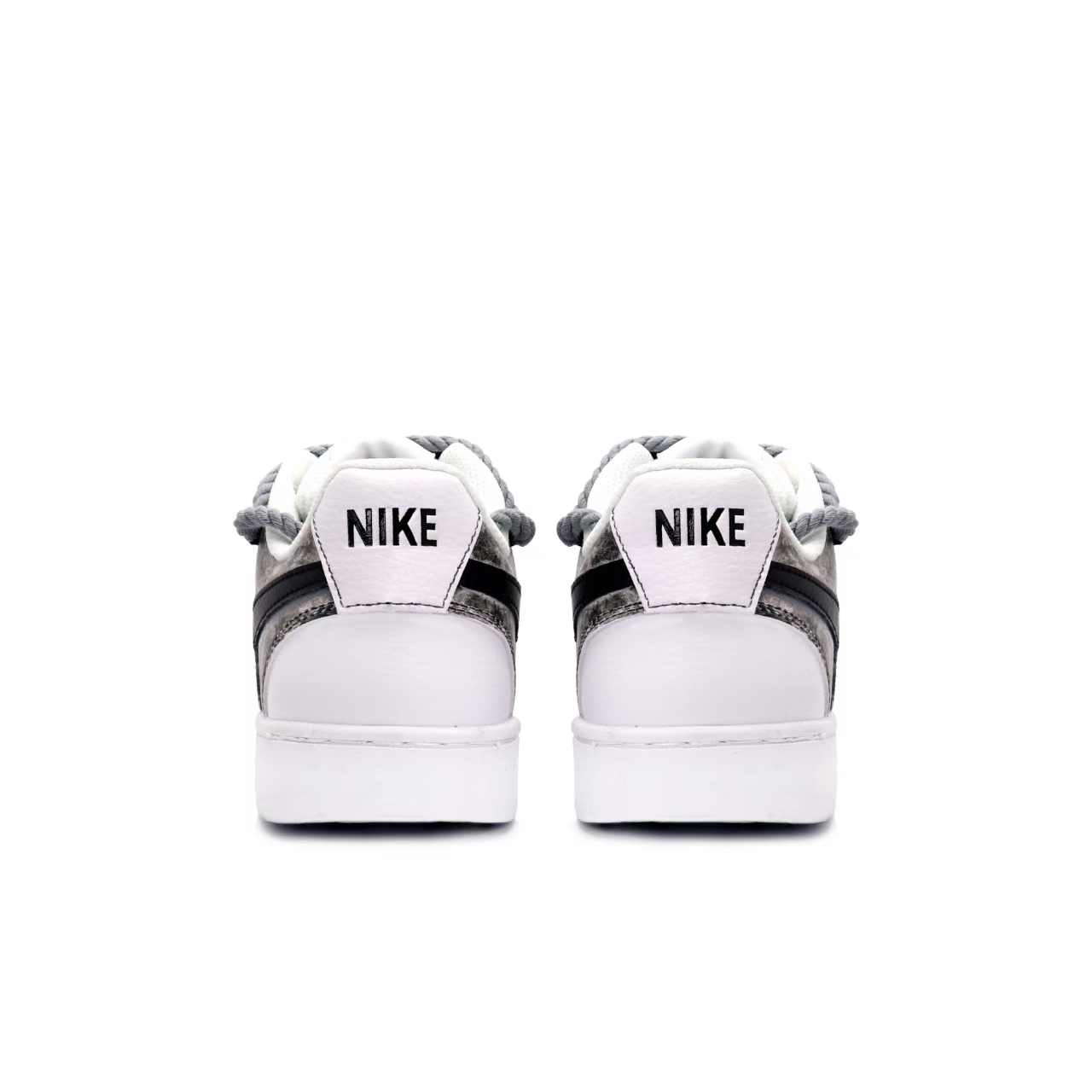 Кроссовки Nike Court Vision 1 нескользящие амортизирующие износостойкие мужские низкие черно-бело-серые — фото 4