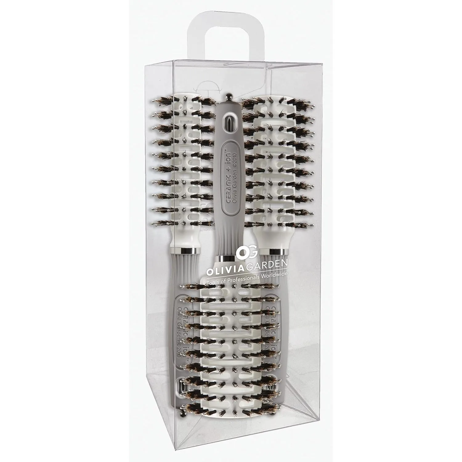 Щетка для укладки волос Olivia Garden Ceramic + Ion Turbo Vent Pro - круглая щетка для сухой укладки - не электрическая - профессиональная щетка для тонких волос - для коротких и средних волос Набор из 3 штук (CITV-COPT, CITV-COMD, CITV-COGD)
