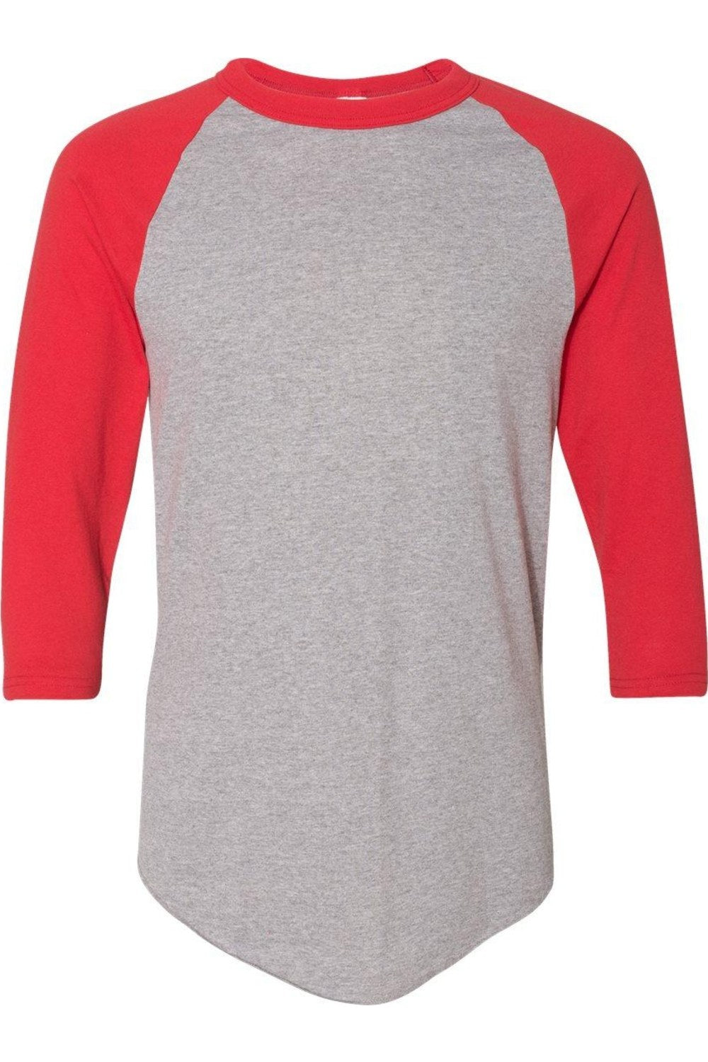 

Бейсбольная майка Augusta Sportswear с рукавом реглан три четверти, цвет athletic heather/ red