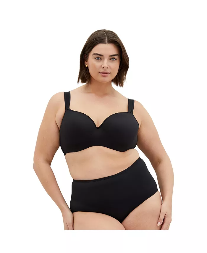 

Бюстгальтер-балконет большого размера Smooth & Chic с футболкой CITY CHIC, черный