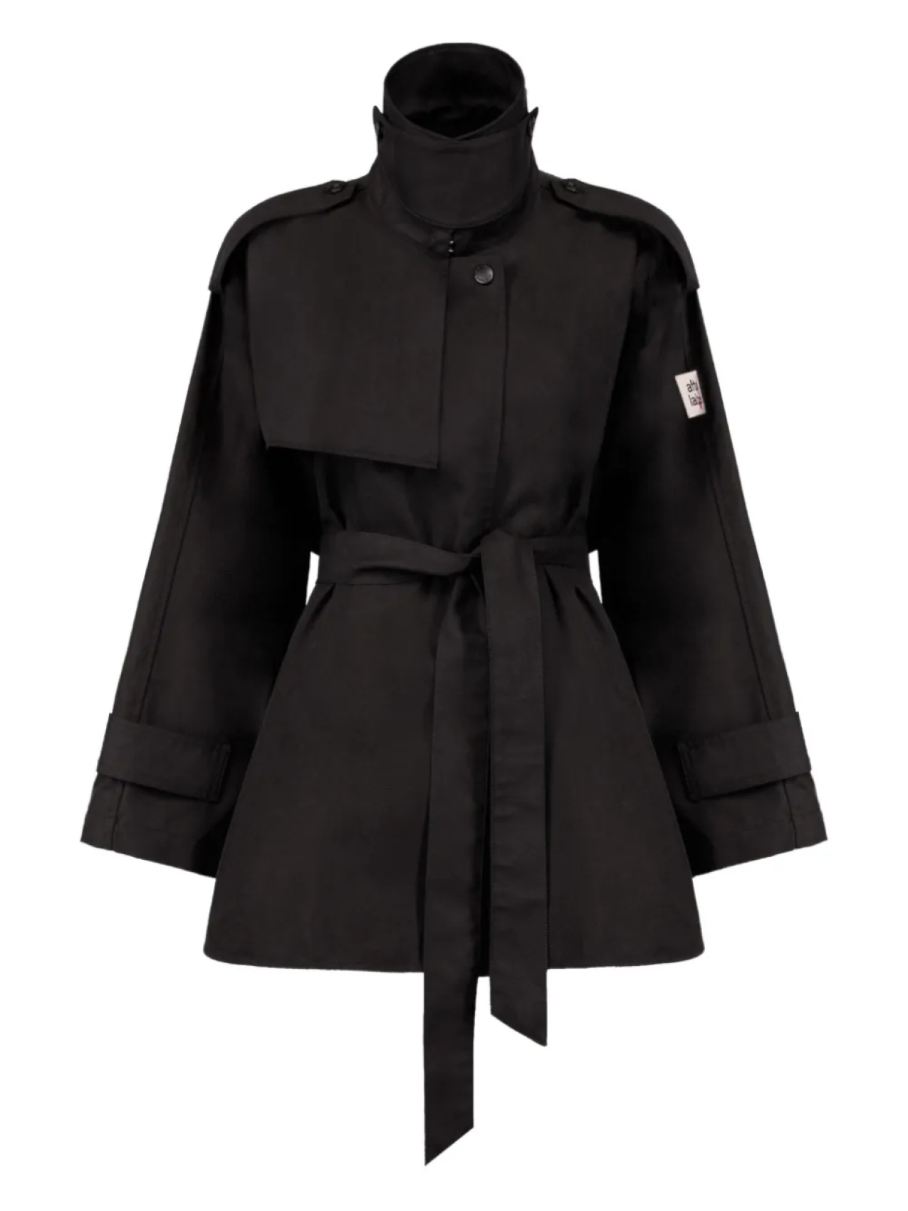 

Куртка с поясом и логотипом AFTER LABEL, черный