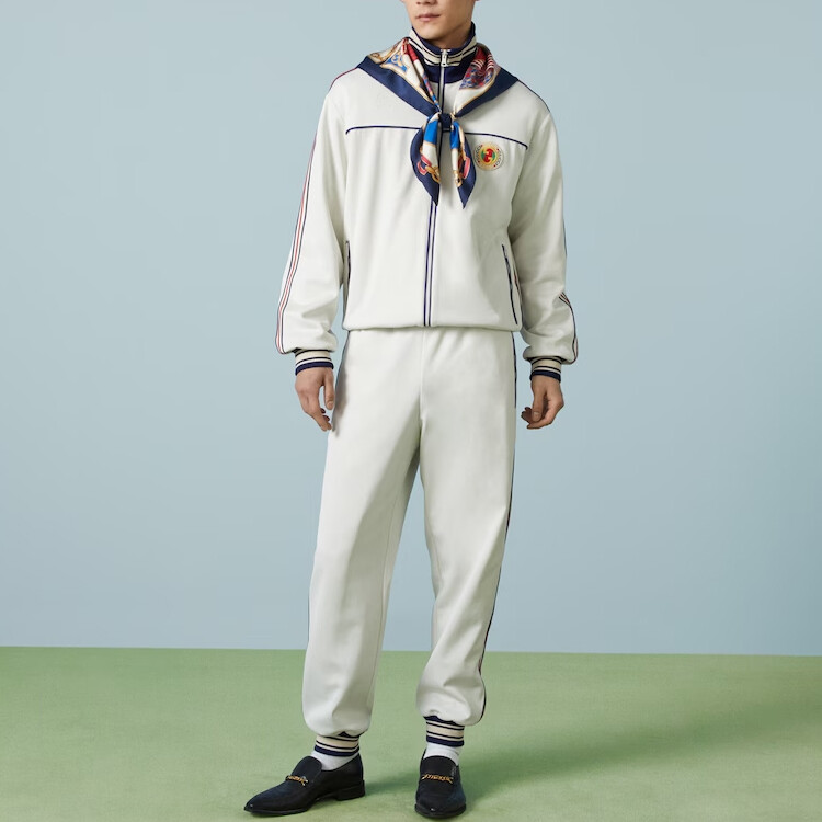 Спортивные штаны Gucci мужские трикотажные, белые — фото 2