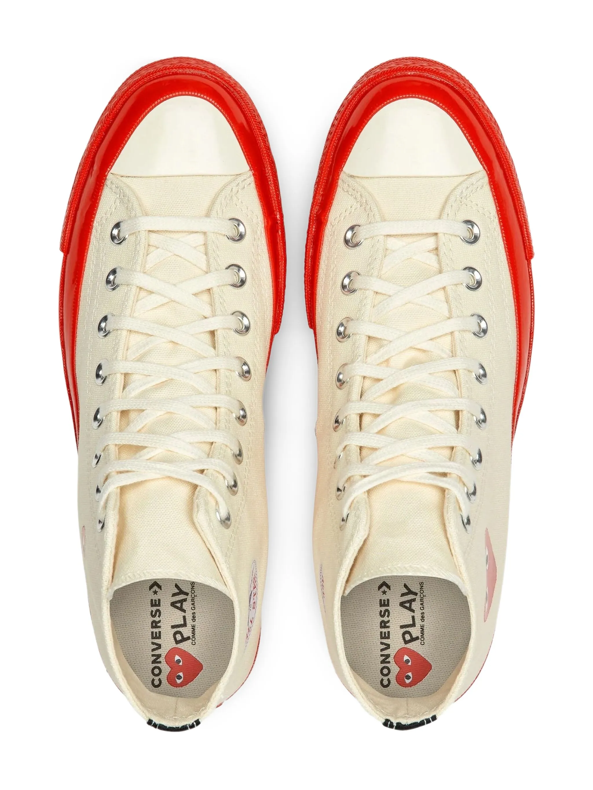 Высокие кроссовки с логотипом Comme Des Garçons Play X Converse, бежевый — фото 4