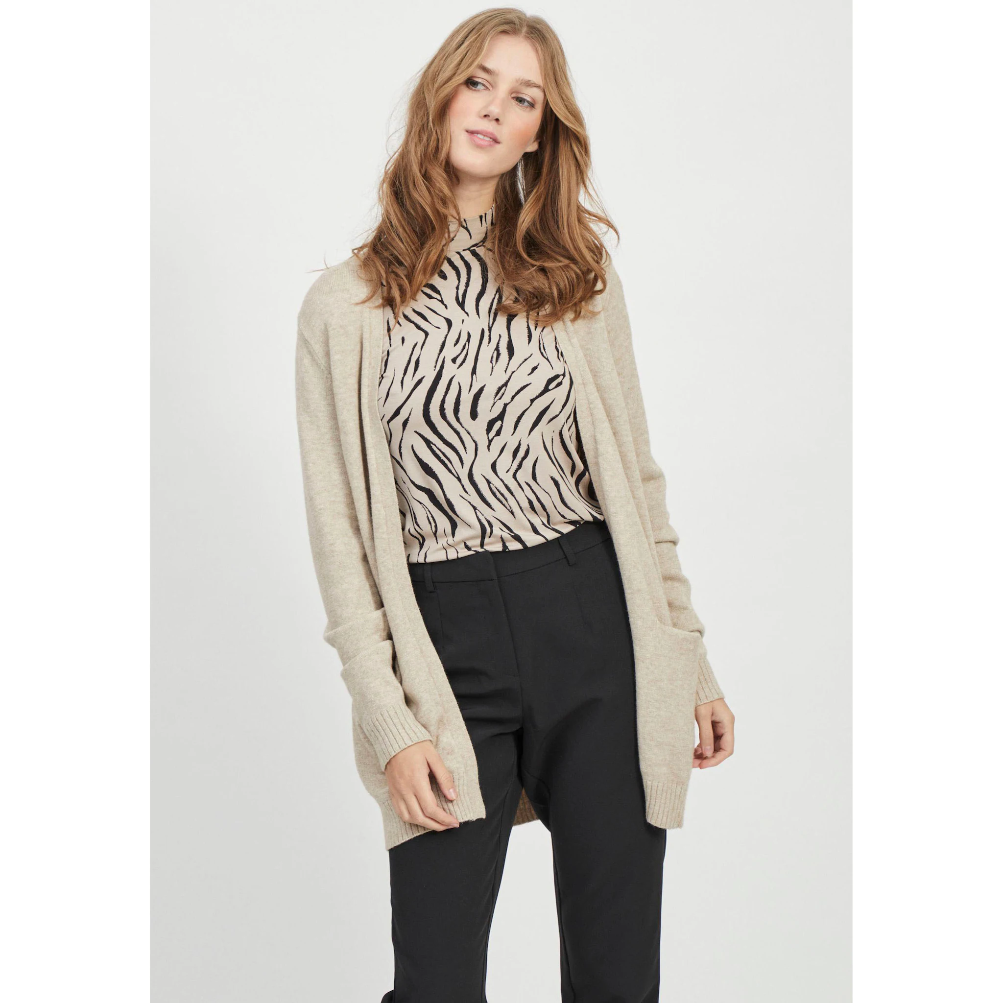 

Вила Кардиган "VIRIL OPEN L/S KNIT CARDIGAN - NOOS", в расстегнутом виде Vila, цвет Natural Melange