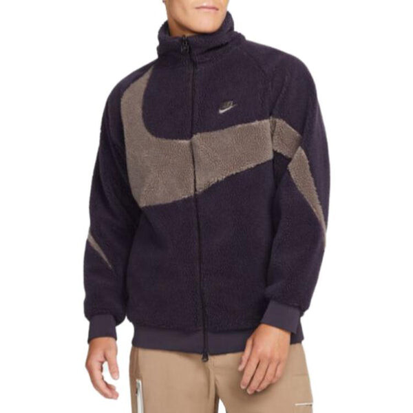 Куртка Nike Logo Embroidered Reversible Sherpa Fleece Jacket Asia Sizing, фиолетовый — фото 2