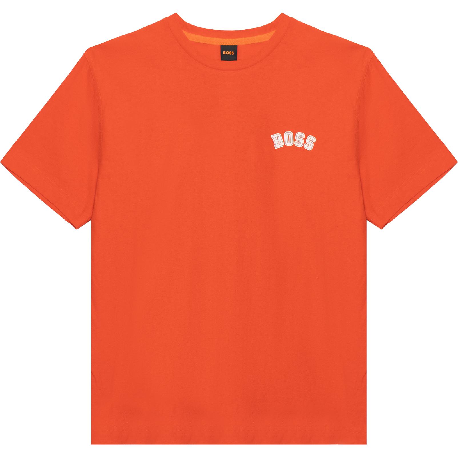 

HUGO BOSS Футболка мужская оранжево-красная, Красный, HUGO BOSS Футболка мужская оранжево-красная