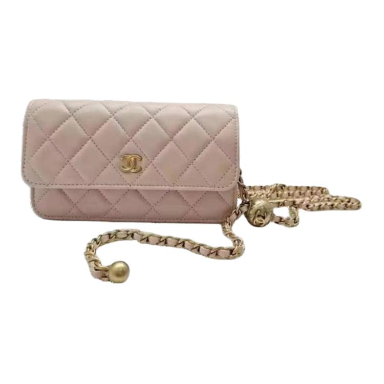 CHANEL Кожаная сумка через плечо женская розовая — фото 2
