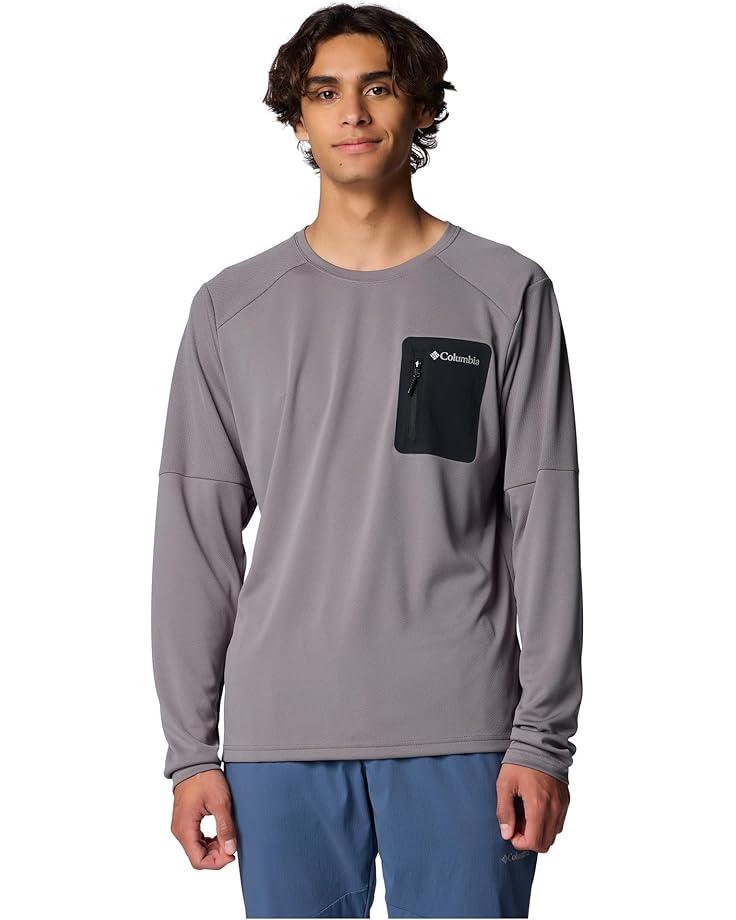 

Лонгслив Columbia Columbia Tech Knit Long Sleeve Crew, цвет City Grey/Black