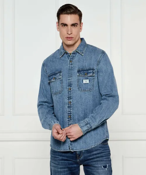 

Джинсовая рубашка Regular fit Guess Jeans, синий