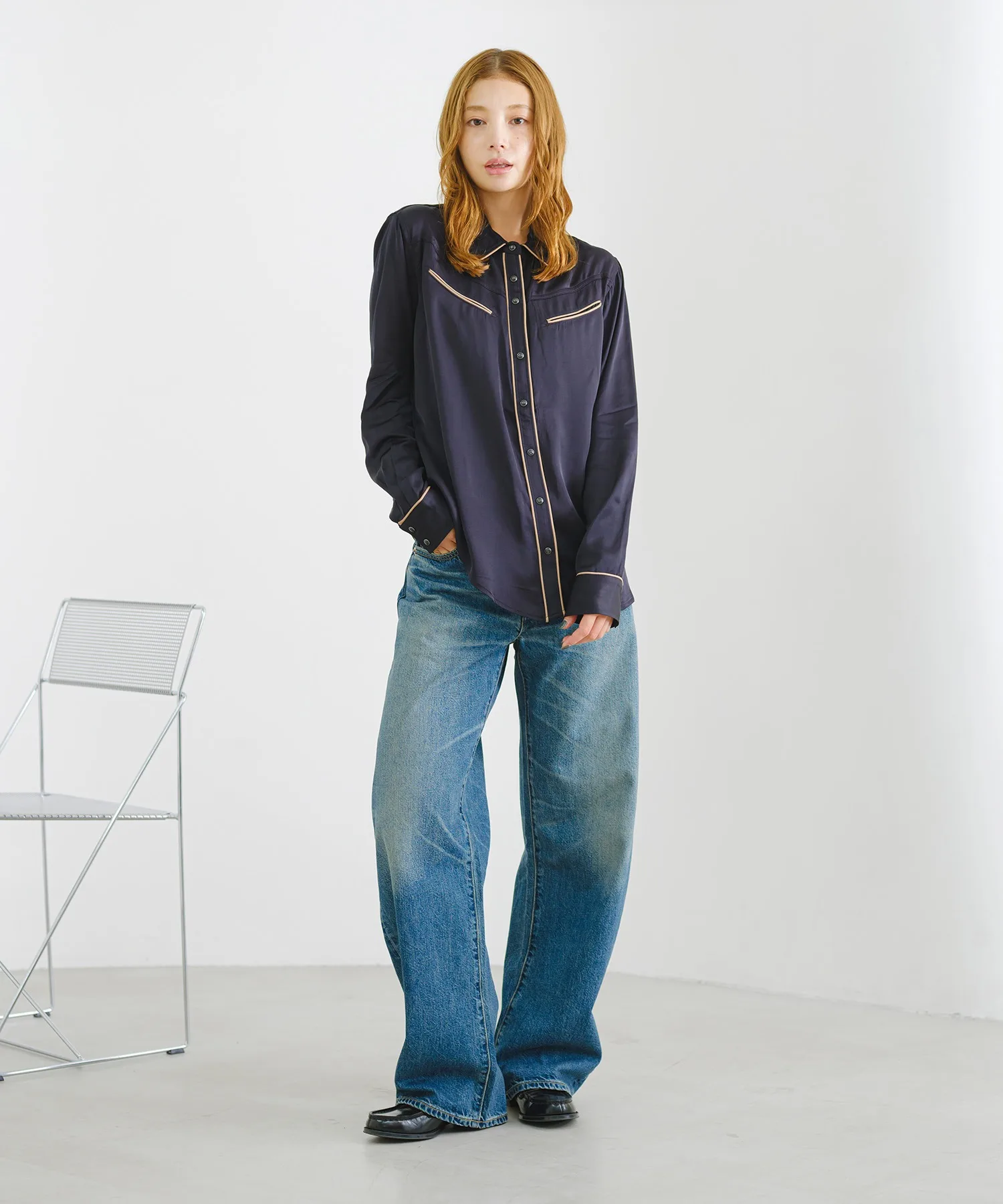 Женская рубашка Bradie Archival Levi's с длинным рукавом чёрная — фото 4