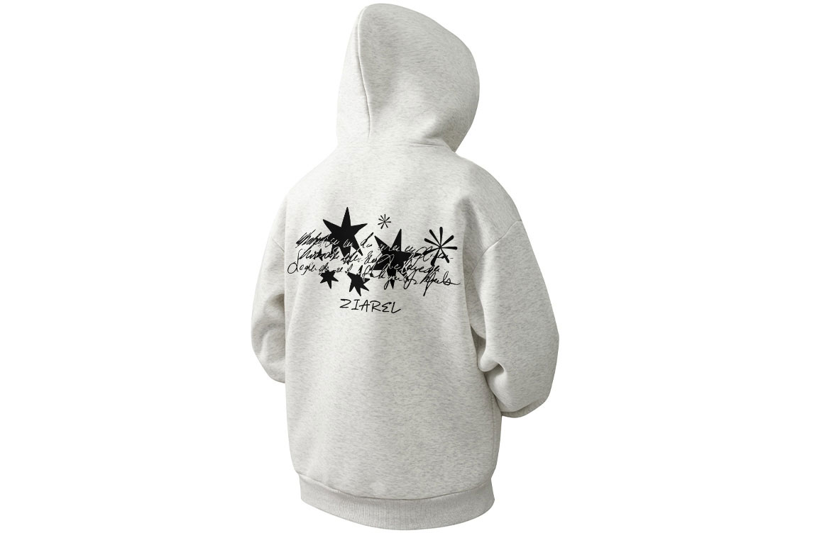 

Толстовка Unisex Hooded Moderate Heavyweight ZIAREL, белый heather серый