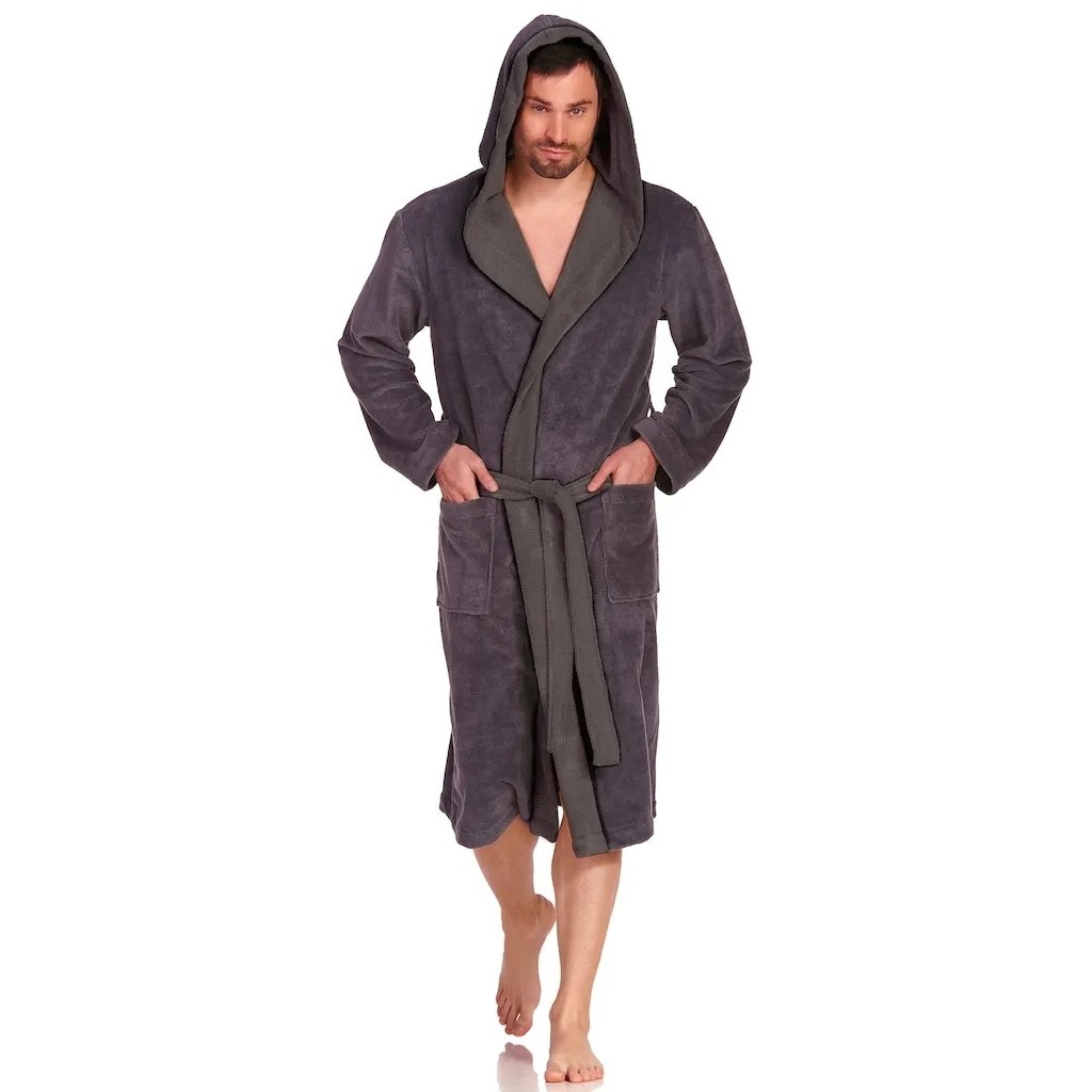 

Халат Poppy, идеально подходит для сауны и спа, гостиничный халат, домашний халат, 1 шт., двухсторонний дизайн Vossen, антрацит