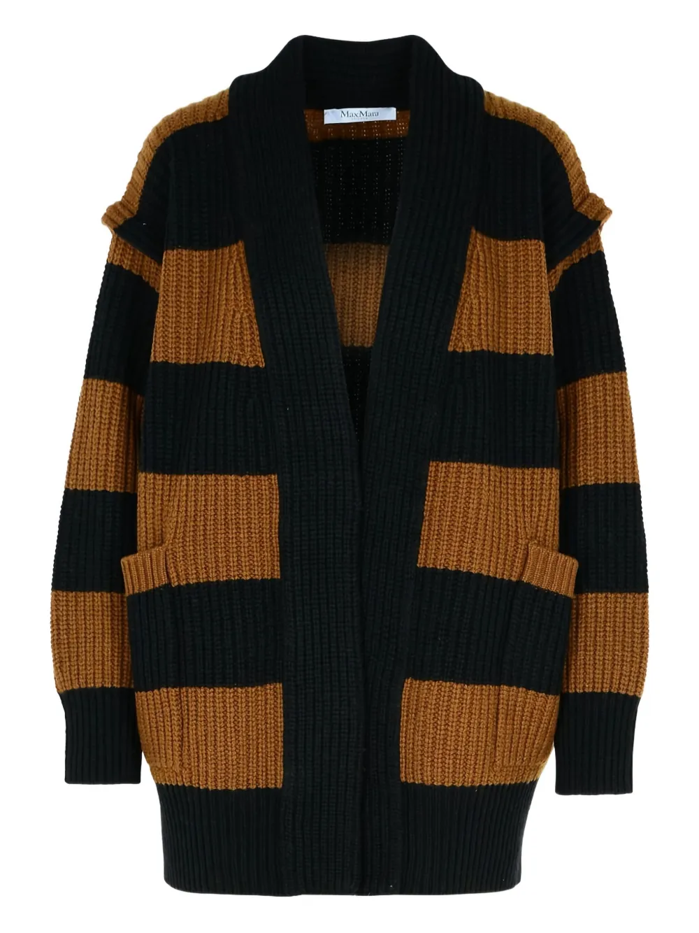 

Кардиган с полосатым карманом MAX MARA, черный