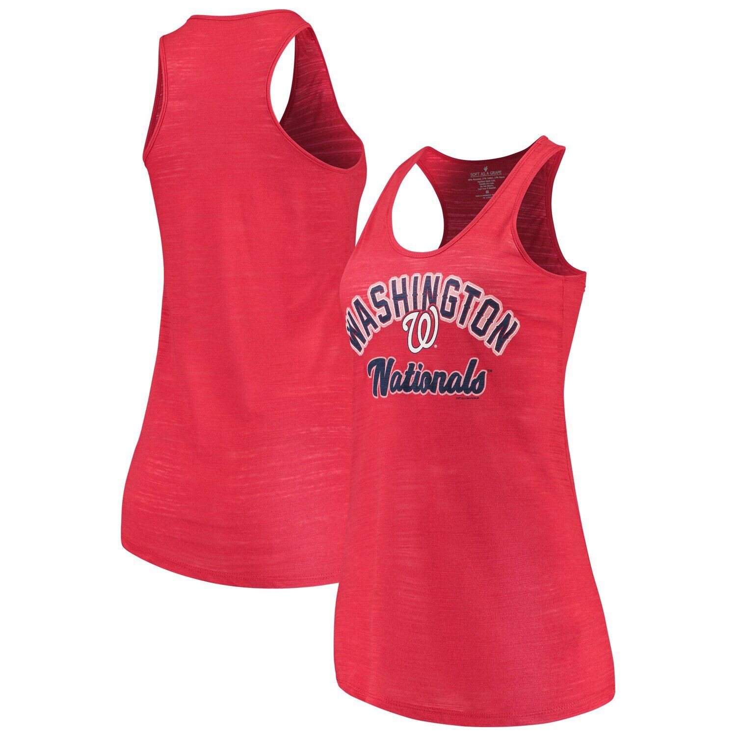 

Женская мягкая, как виноград, красная майка Washington Nationals Multicount Racerback, Красный, Женская мягкая, как виноград, красная майка Washington Nationals Multicount Racerback