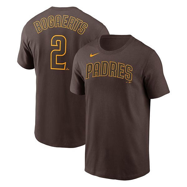 Футболка San Diego Padres с именем и номером Xander Bogaerts, коричневая Nike — фото 2