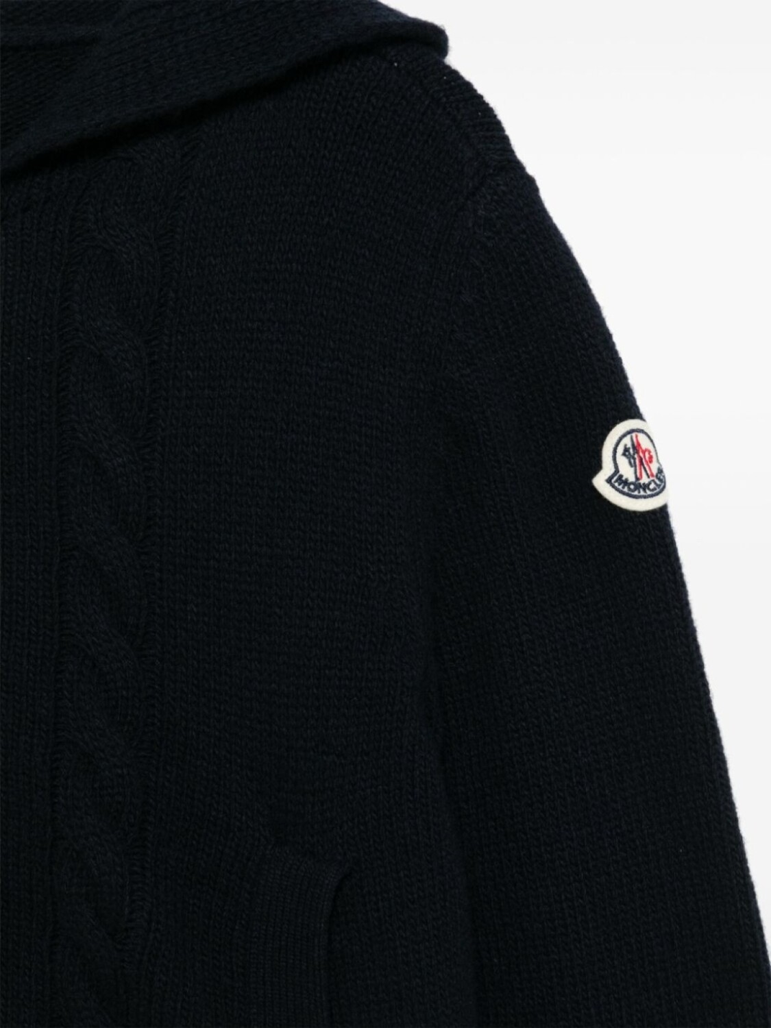 Толстовка с капюшоном из натуральной шерсти на молнии Moncler Enfant, синий — фото 3