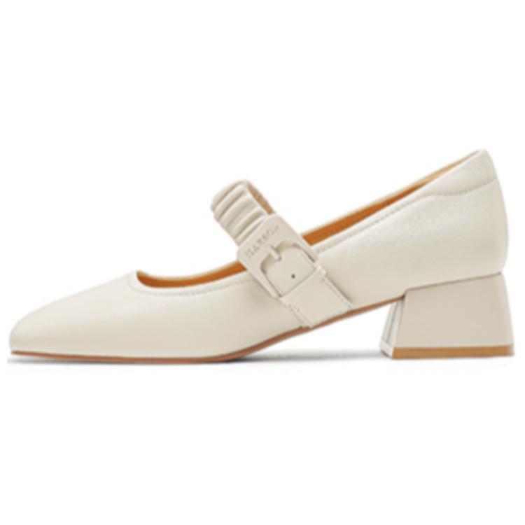 HARSON Мэри Джейн туфли на каблуке 4 см женские серо-бежевые, цвет Gray Beige