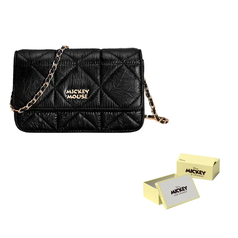 

Disney Микки Синтетическая кожаная сумка кроссбоди через плечо маленькая квадратная унисекс черная, Mickey Mouse-Black
