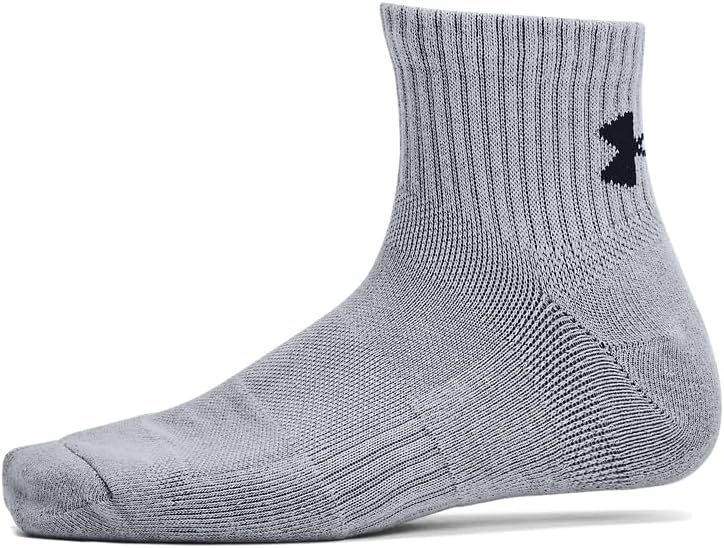 Детские тренировочные хлопковые четвертные носки Under Armour (3 пары), (035) Steel/White/Black — фото 4