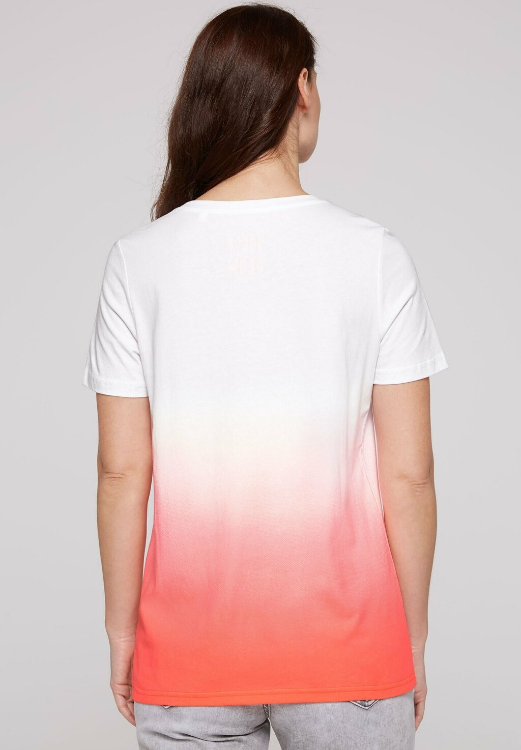 

Футболка с принтом DIP DYE MIT GLITTER WORDING Soccx, неоновый розовый