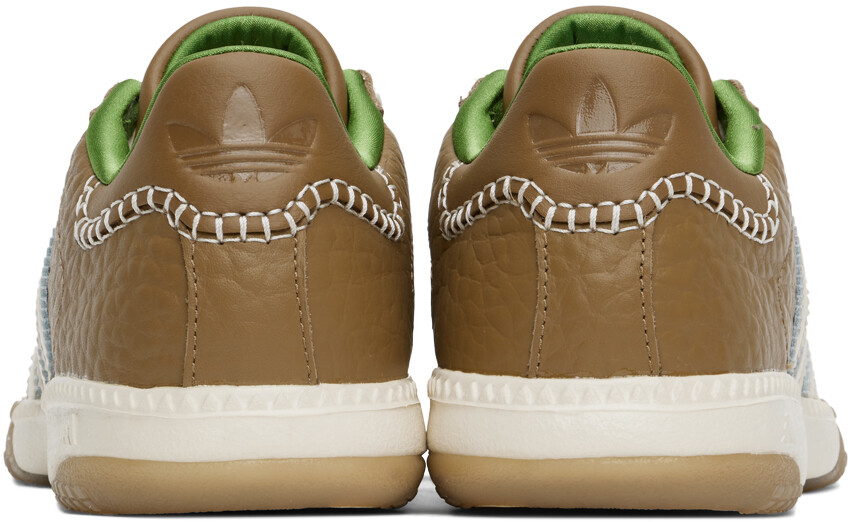 Кроссовки Adidas Originals Edition Samba Millennium в бело-коричневых тонах Wales Bonner, Ivory/Sand — фото 2
