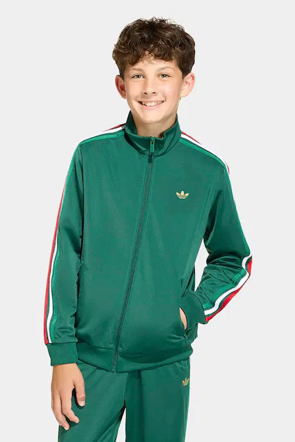 Толстовка детская с капюшоном Adidas Originals, зеленый — фото 4