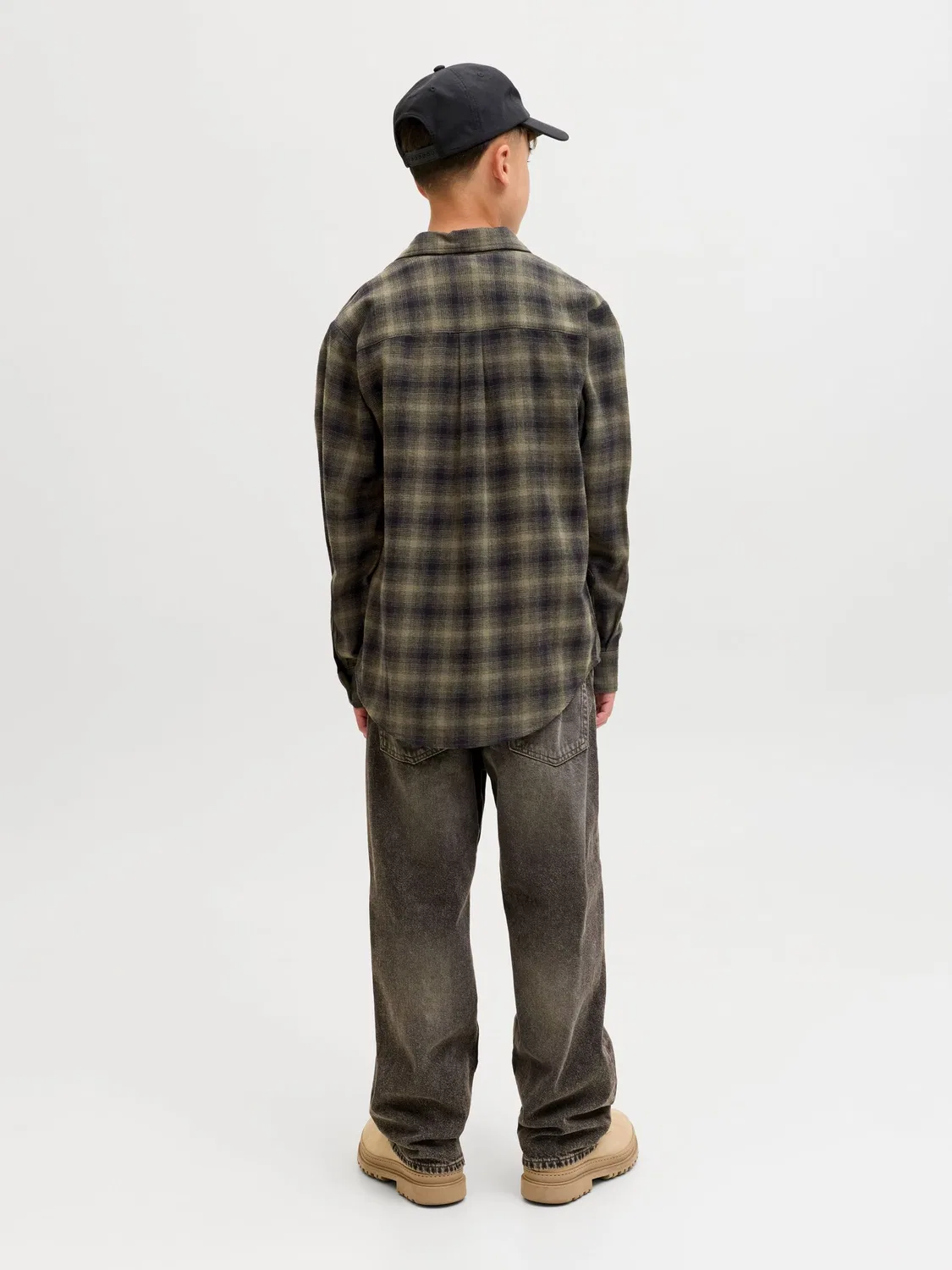 Рубашка в клетку JACK & JONES Junior, grape leaf — фото 3