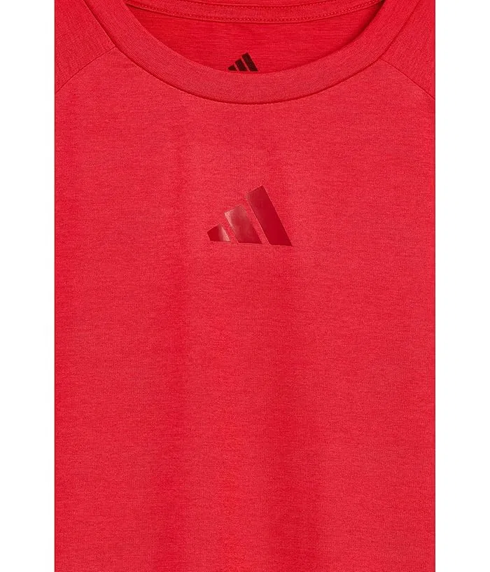 Футболка с реглан рукавом Raglan Poly Tee Adidas Kids, Pure Ruby Melange — фото 3
