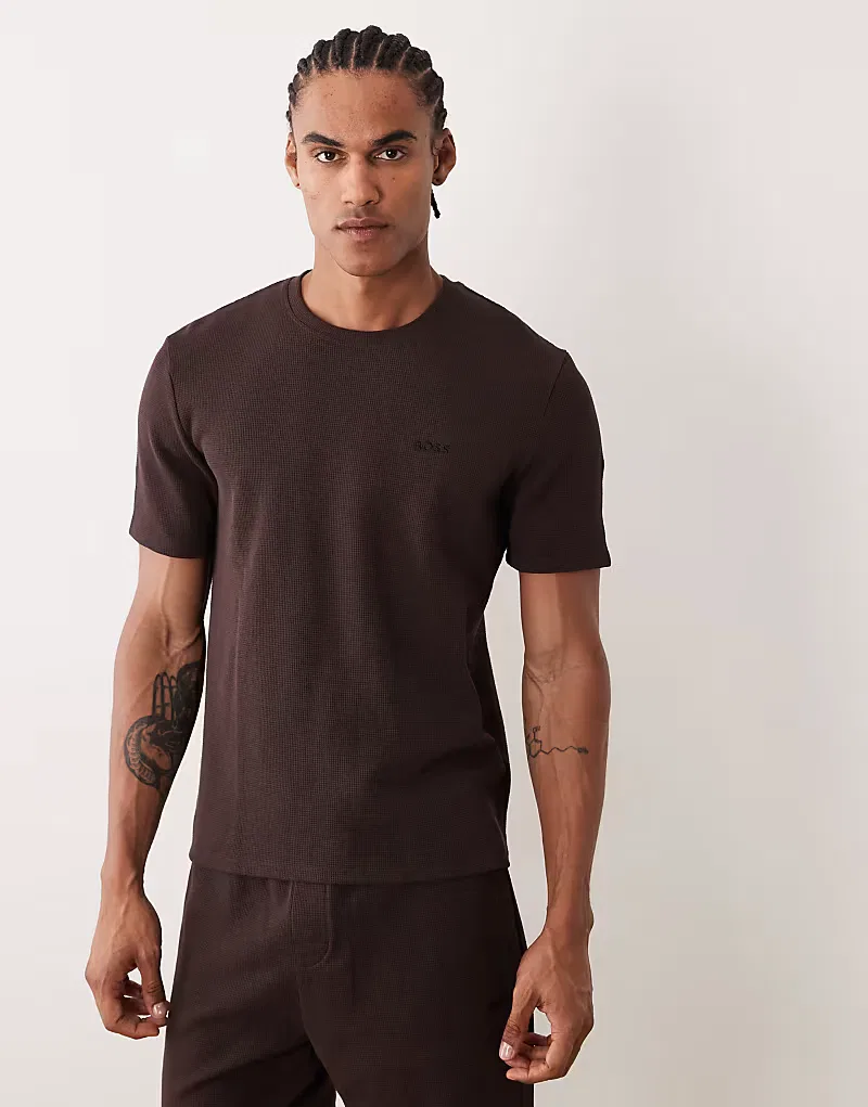 Комплект BOSS Bodywear Waffle, коричневый