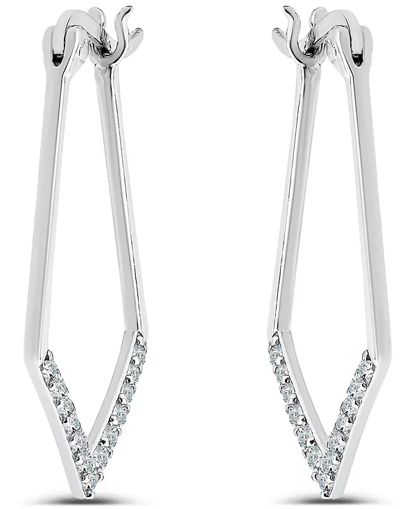 

Серьги-Кольца с кубическим цирконием (1/2 карата) из 18-каратного золота на основе стерлингового серебра, эксклюзивно в Macy's Giani Bernini, silver