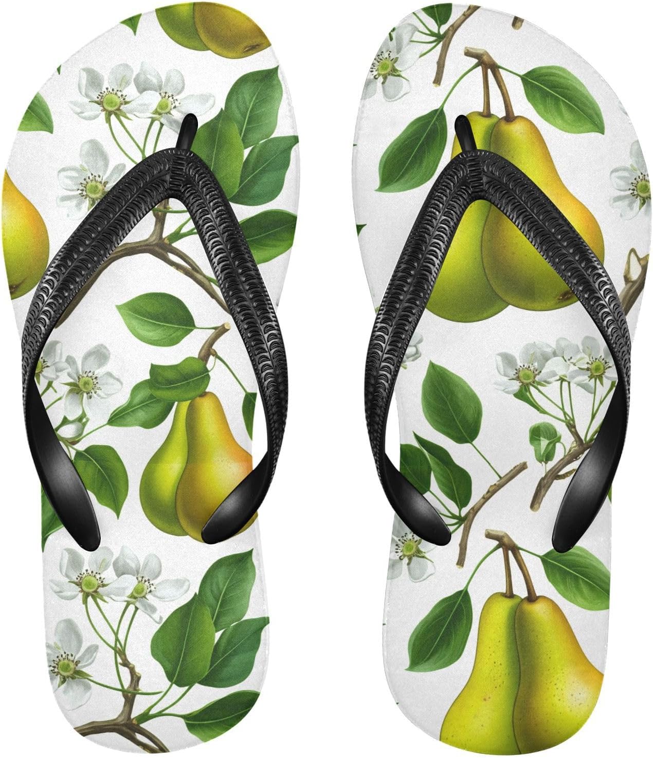 

Мужские пляжные шлепанцы Pear Blossom White, сандалии с резиновой подошвой, нескользящие летние тапочки для душа и прогулок Sinestour