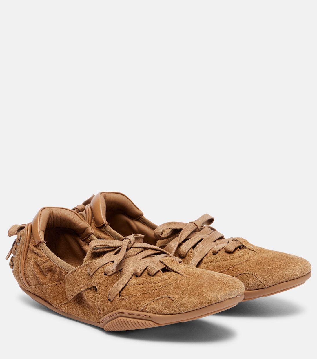 Кроссовки из замши с кожаными вставками Acne Studios, Sand Beige