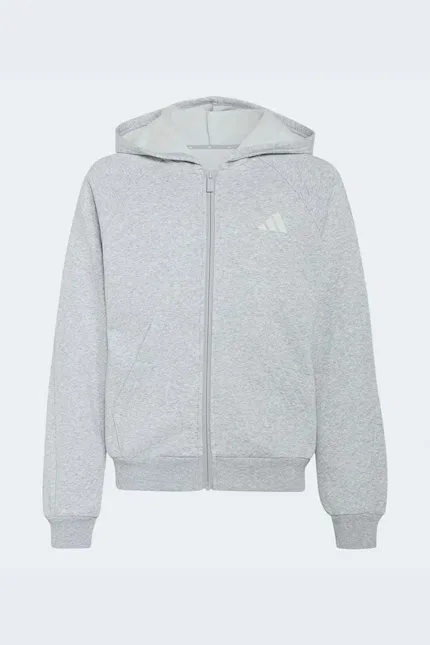 Детская толстовка на молнии с капюшоном Adidas, серый
