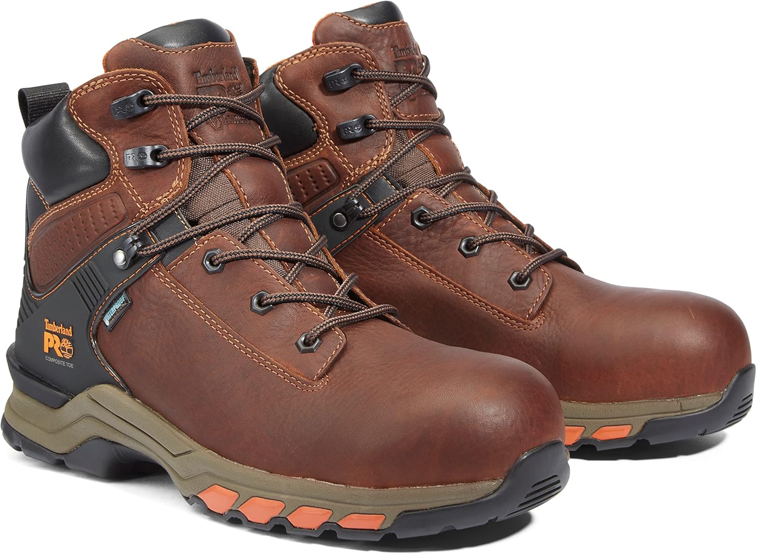 Мужские промышленные рабочие ботинки Timberland PRO Hypercharge с композитным носком, водонепроницаемые, высота 6 дюймов, коричневый — фото 2