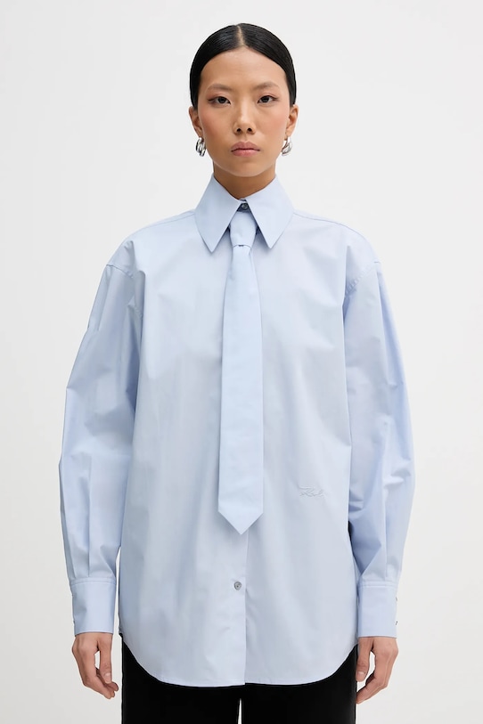 

Хлопковая рубашка Karl Lagerfeld, синий