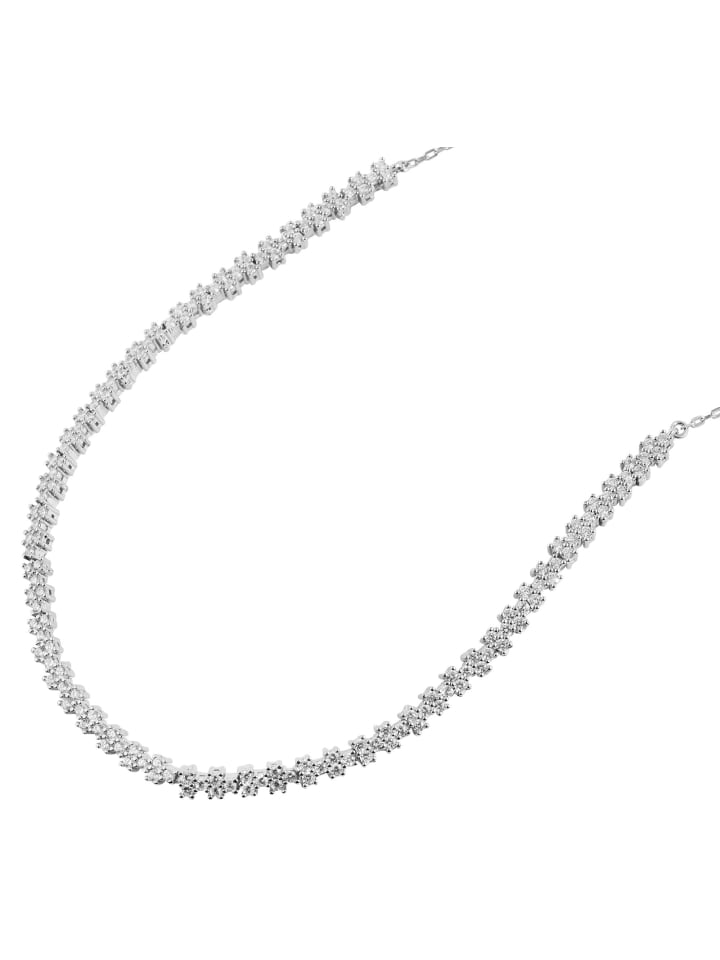 

Adeliás Женское колье из серебра 925 пробы с кубическим цирконием, 42+3 см в серебряной оправе