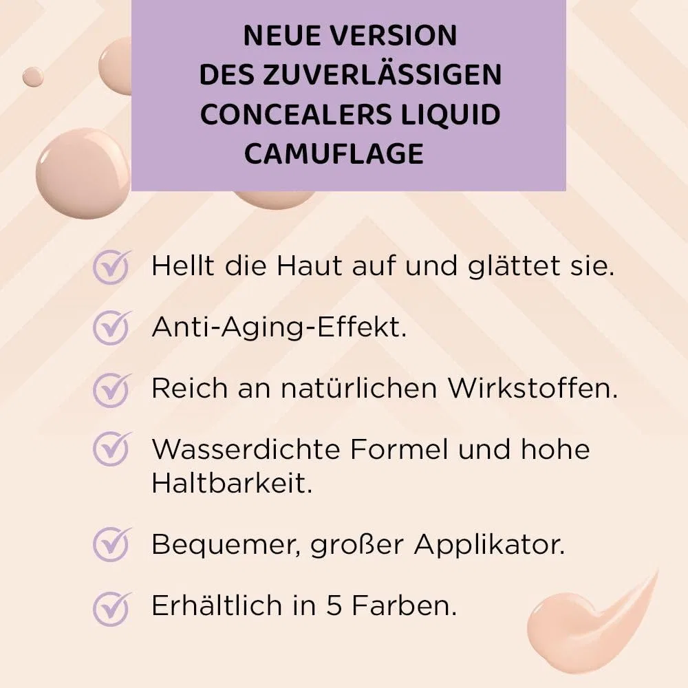 Водостойкий консилер «Liquid Camouflage» 01 от Eveline Cosmetics Eveline Cosmetics, Light (Fair) — фото 4