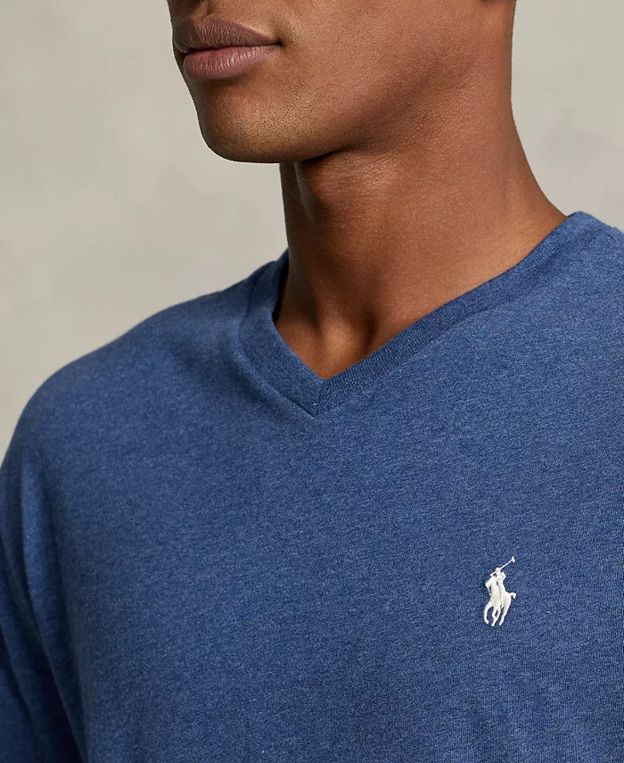 Мужская футболка с V-образным вырезом Classic-Fit Polo Ralph Lauren, синий — фото 4