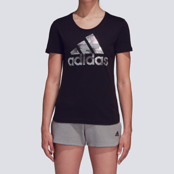 Футболка тренировочные с круглым вырезом и коротким рукавом Adidas, черный — фото 3