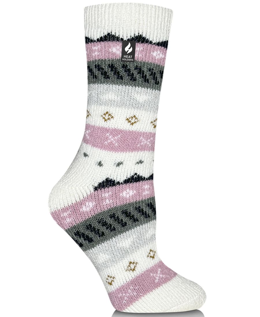 

Женские носки Hadley Nordic Crew Socks Heat Holders, Cream/pink