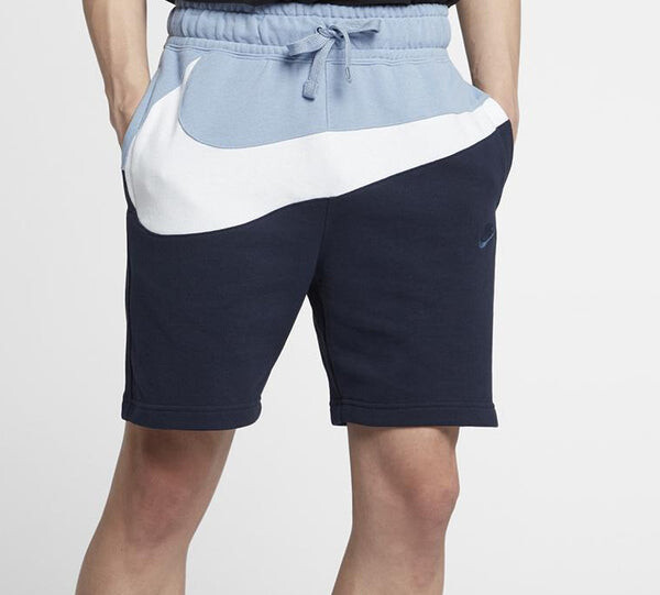 Шорты sportswear french terry colorblock drawstring sports shorts obsidian color 'black white grayblue' Nike, черный — фото 2