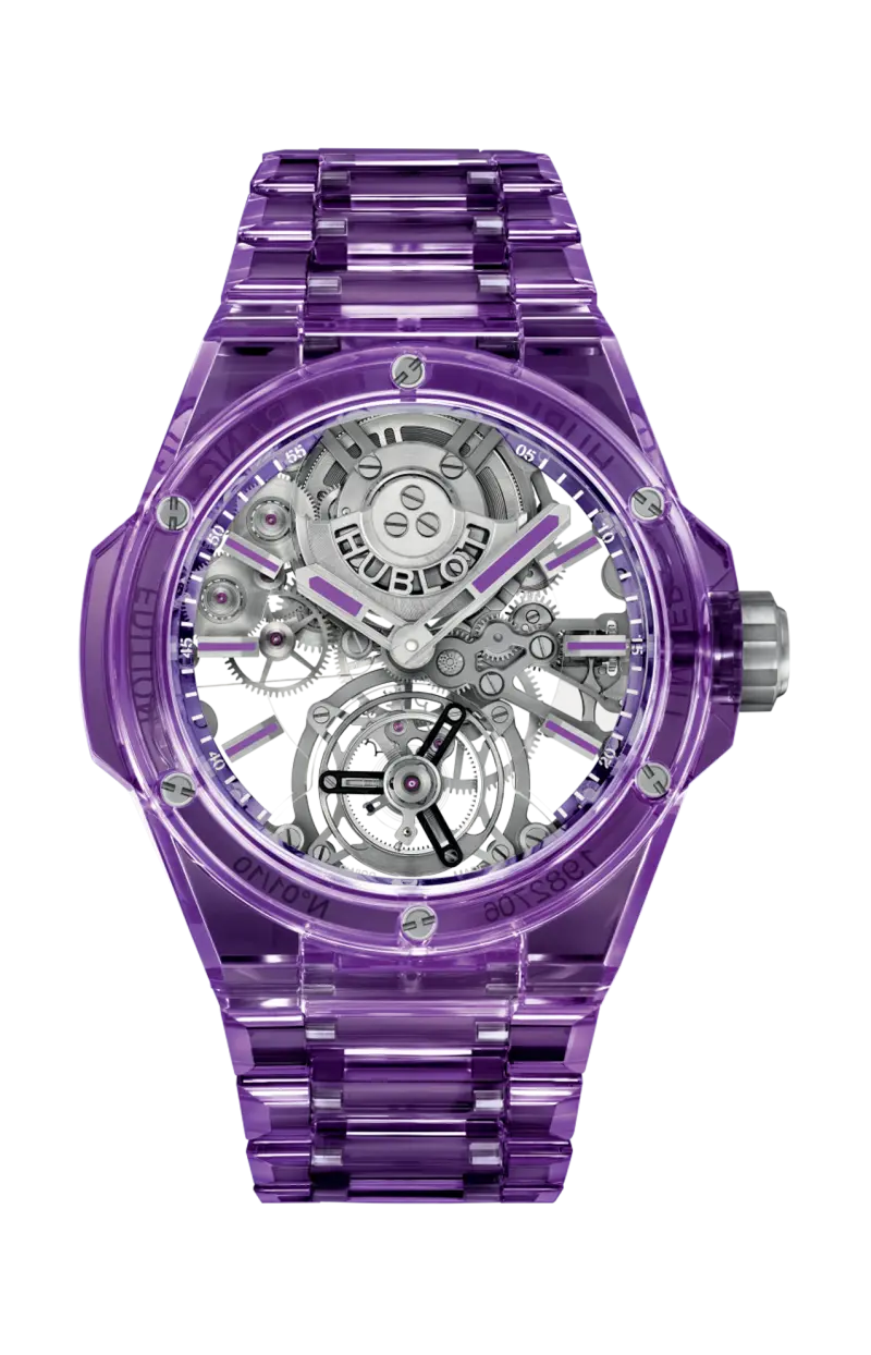 

Big bang integrated tourbillon полностью из фиолетового сапфира 43 мм - лимитированная серия - 455.jm.0120.jm HUBLOT