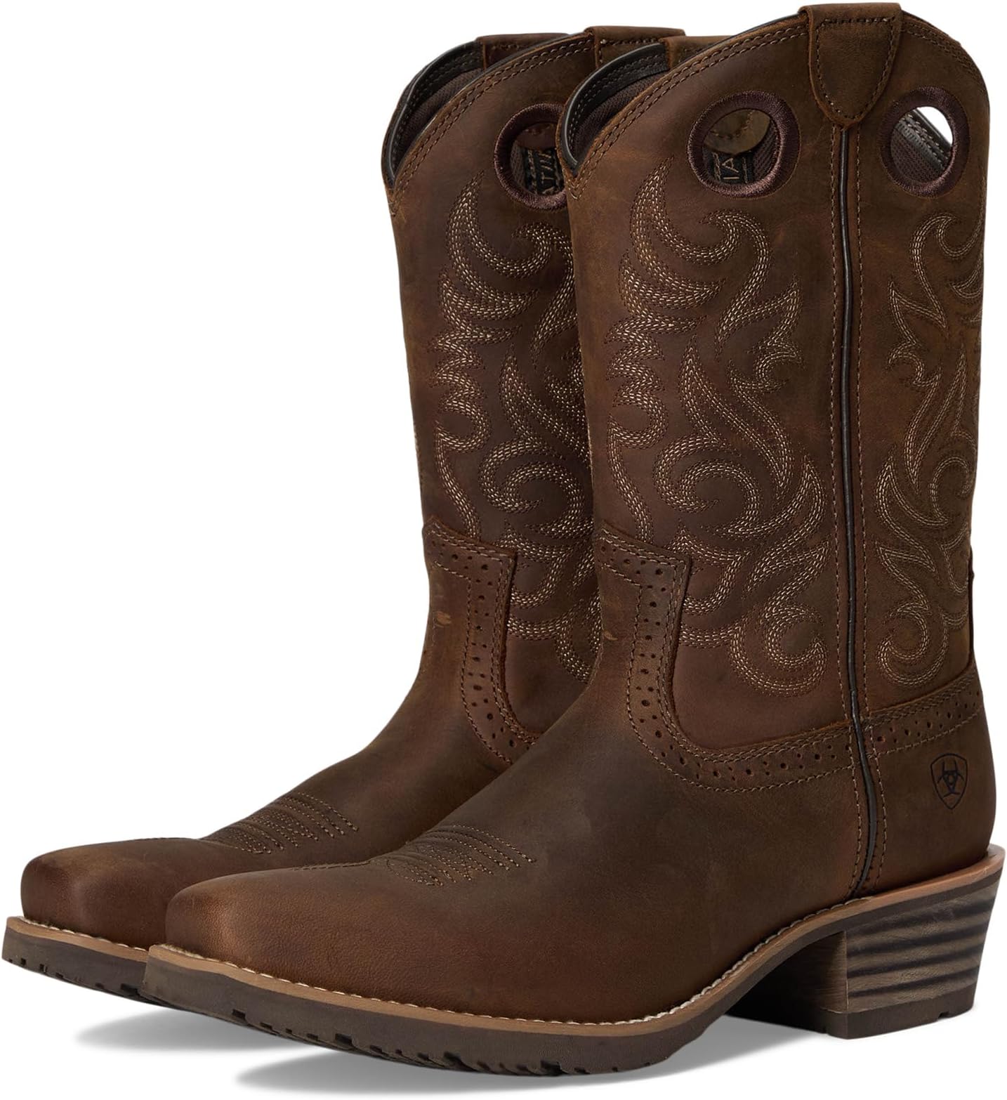

Ботинки Ariat Hybrid Roughstock Square Toe Cowboy Boot, цвет Distressed Brown